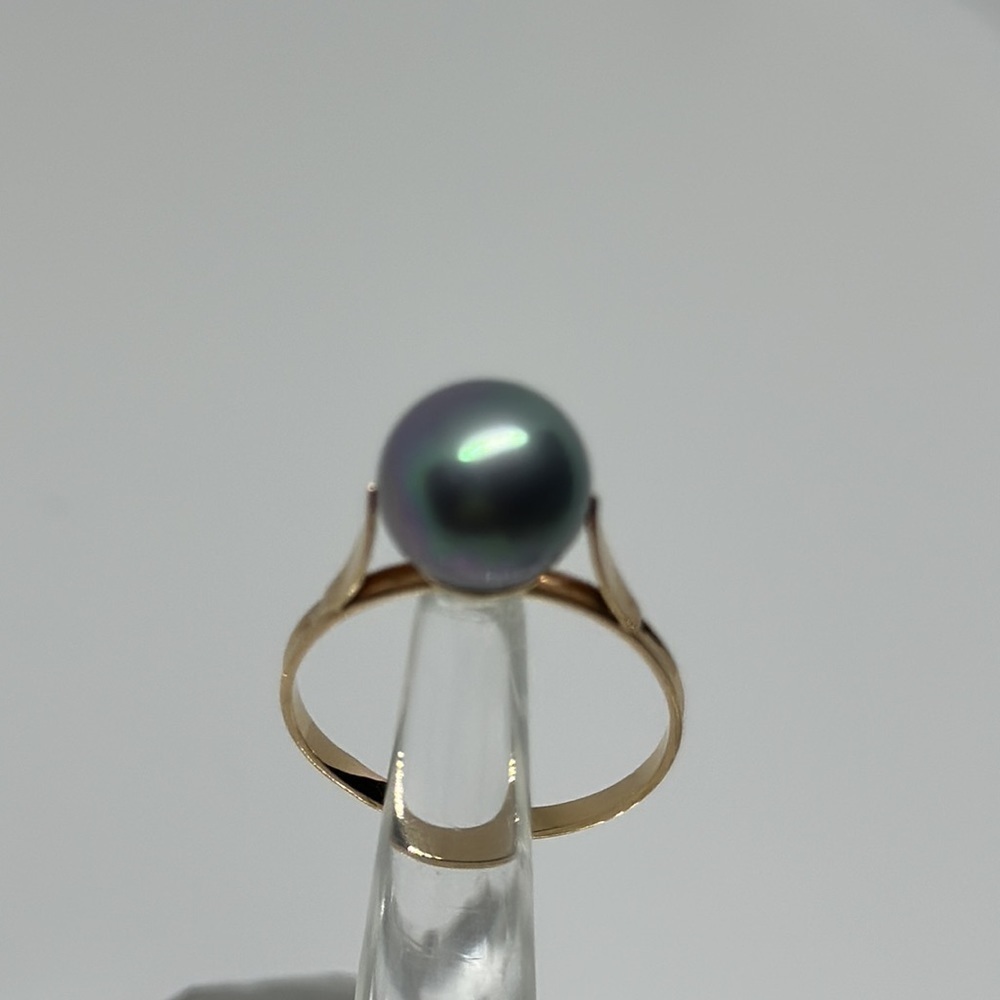 18k real solid god real pearl ring - Picture 3 of 8